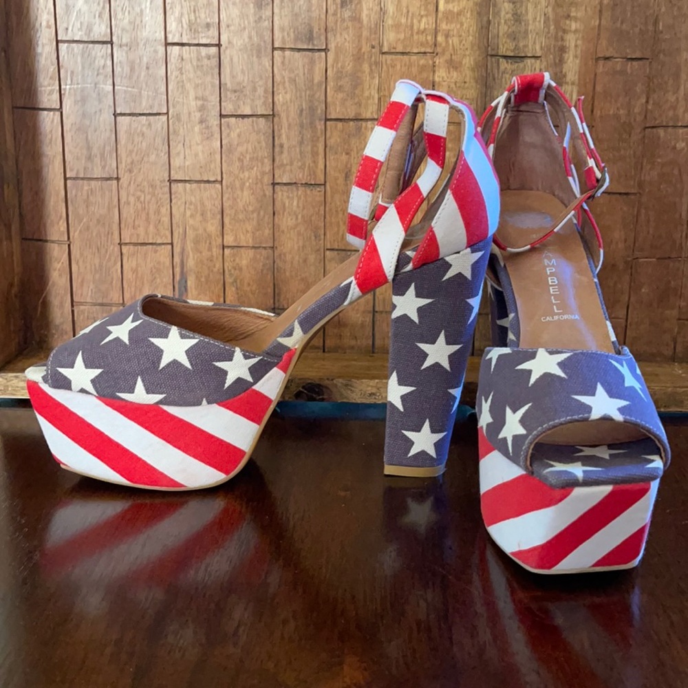 Jeffrey Campbell American Flag Platform Heels